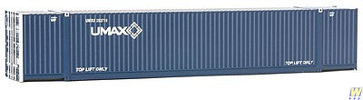 Walthers Scenemaster 8524 HO Scale 53' Singamas Corrugated-Side Container - Assembled -- UMAX (blue, white)