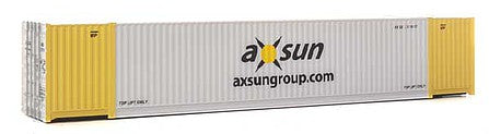 Walthers Scenemaster 8527 HO Scale 53' Singamas Corrugated-Side Container - Assembled -- Axsun (gray, yellow, black)