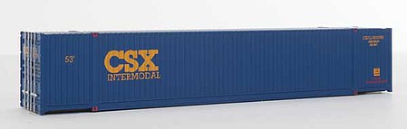 Walthers Scenemaster 8528 HO Scale 53' Singamas Corrugated-Side Container - Assembled -- CSX Intermodal (blue, yellow)