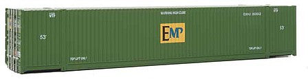 Walthers Scenemaster 8530 HO Scale 53' Singamas Corrugated-Side Container - Assembled -- EMP (green, blue, yellow)