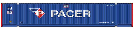 Walthers Scenemaster 8535 HO Scale 53' Singamas Corrugated-Side Container - Assembled -- Pacer (blue, white, red)