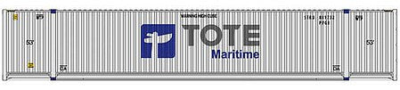 Walthers Scenemaster 8538 HO Scale 53' Singamas Corrugated-Side Container - Assembled -- Tote (white, blue, gray)