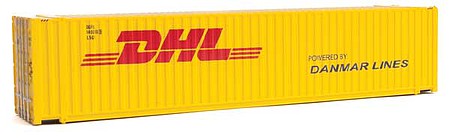 Walthers Scenemaster 8560 HO Scale 45' CIMC Container - Assembled -- DHL (yellow, red)