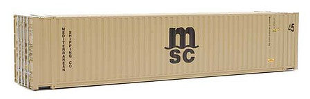 Walthers Scenemaster 8565 HO Scale 45' CIMC Container - Assembled -- Mediterranean Shipping Co. (beige, black)