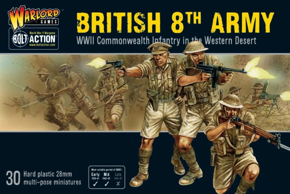 Warlord Games 11015 28mm Bolt Action: WWII British 8th Army Infantry Western Desert (30) (Plastic)