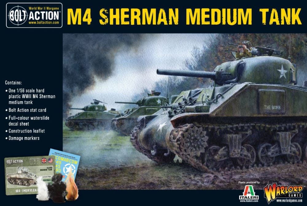Warlord Games 13006 28mm Bolt Action: WWII M4 Sherman US Medium Tank (Plastic)