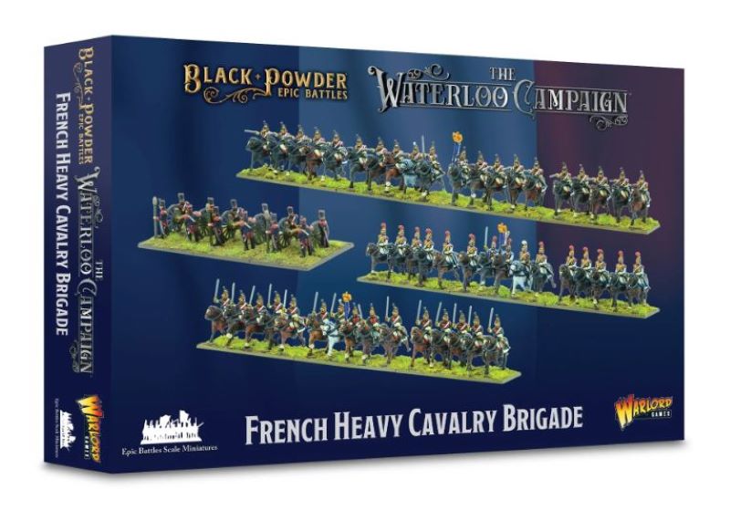 Warlord Games 2003 15mm Black Powder Epic Battles: Waterloo French Heavy Cavalry Brigade (55 mtd, 3 guns w/12 figs)