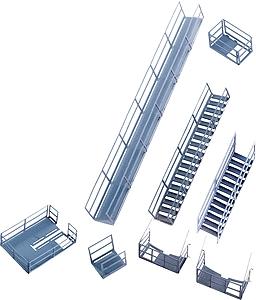Walthers Cornerstone 2939 HO Scale Platforms and Stairways -- Photo-Etched Kit
