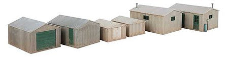 Walthers Cornerstone 4123 HO Scale Metal Yard Shed -- Kit - Set of 2 each of 3 styles