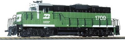 Walthers Trainline 101 HO Scale EMD GP9M - Standard DC -- Burlington Northern #1709 (green, white)