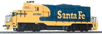 Walthers Trainline 103 HO Scale EMD GP9M - Standard DC -- Santa Fe (Warbonnet; blue, yellow)
