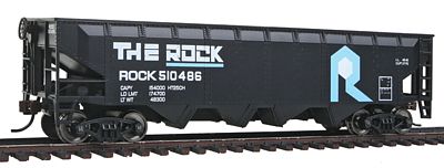 Walthers Trainline 1423 HO Scale Offset Hopper - Ready to Run -- Rock Island (black, blue, white)
