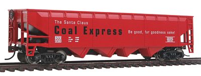 Walthers Trainline 1439 HO Scale Offset Hopper - Ready to Run -- Santa Claus Coal Express