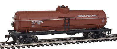 Walthers Trainline 1445 HO Scale Tank Car - Ready to Run -- Canadian National (Boxcar Red, Diesel Fuel Service)