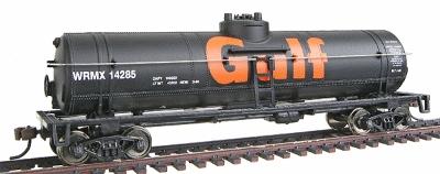 Walthers Trainline 1612 HO Scale 40' Tank Car - Ready to Run -- Gulf Oil Company (black, orange; Billboard Lettering)