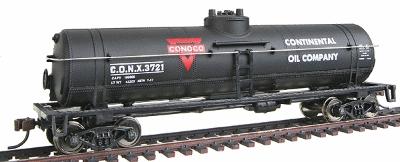 Walthers Trainline 1614 HO Scale 40' Tank Car - Ready to Run -- Conoco (black, red, white)