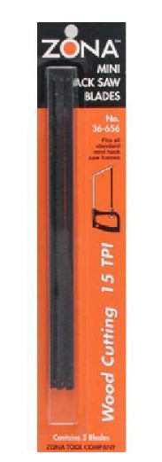 Zona Tools 36656 Junior Hacksaw Blades (.250 x .015 x 15TPI) for Wood (3)
