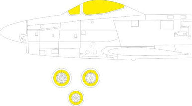 Eduard EX941 1/48 Mask F-86D TFace Canopy Mask Set for Revell