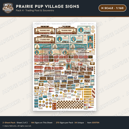 Alpine Railworks 30975N N Scale Roadside Signs - Prairie Dog Town