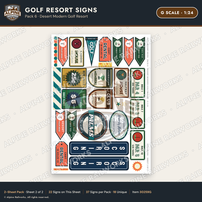 Alpine Railworks 30259G G Scale Golf Resort Signs