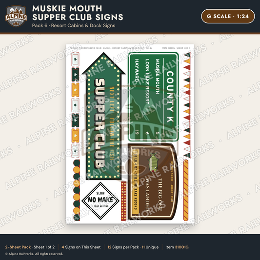 Alpine Railworks 31001G G Scale Roadside Attraction Signs - Giant Fish