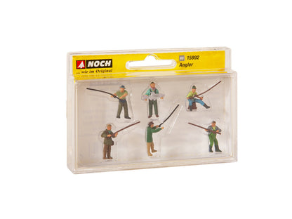 Noch 15892 HO Scale Anglers Figure Set, 6 Figures
