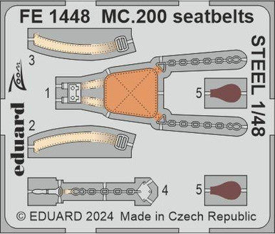 Eduard FE1448 1/48 MC.200 Seatbelts STEEL 1/48