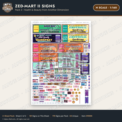 Alpine Railworks 31190N N Scale Grocery Store Signs - Funny Products