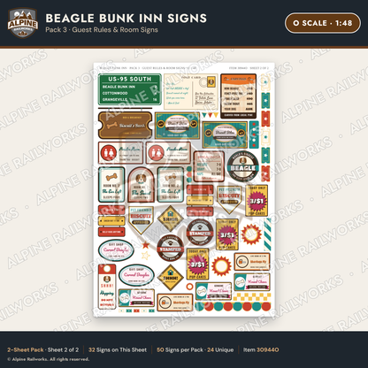 Alpine Railworks 30944O O Scale Roadside Signs - Dog-Shaped Inn