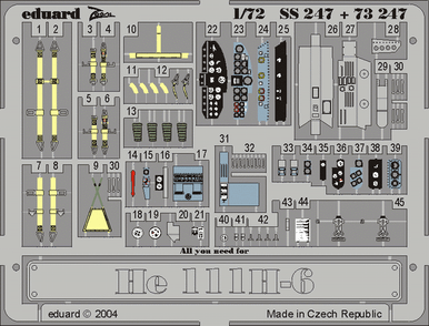 Eduard SS247 1/72 He 111H-6 for HASEGAWA Photo Etch Detail Set