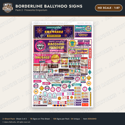 Alpine Railworks 30543HO HO Scale Roadside Signs - Border Tourist Stop