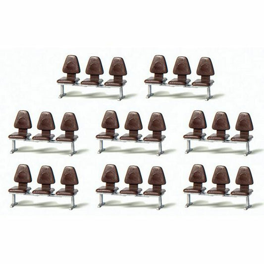 Preiser 17215 HO Scale Modern Modular Seating -- 3-Seat Units pkg(8)
