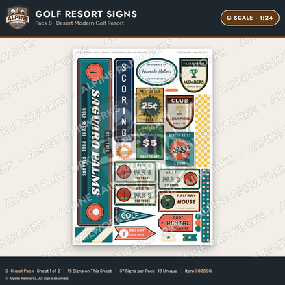 Alpine Railworks 30259G G Scale Golf Resort Signs