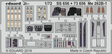 Eduard 73656 1/72 Me 262B-1 Photo Etched Set for AIRFIX