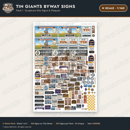 Alpine Railworks 30990N N Scale Roadside Signs - Scrap Metal Giants