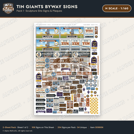 Alpine Railworks 30990N N Scale Roadside Signs - Scrap Metal Giants