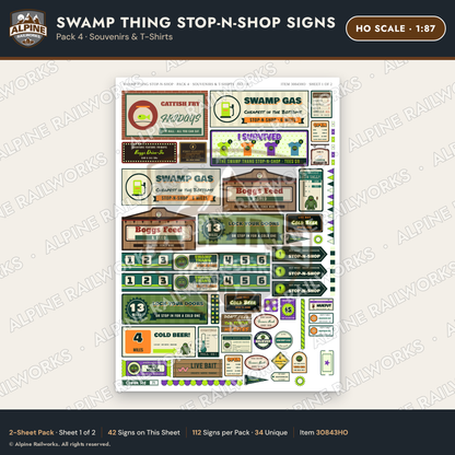Alpine Railworks 30843HO HO Scale Roadside Signs - Swamp Monster Store