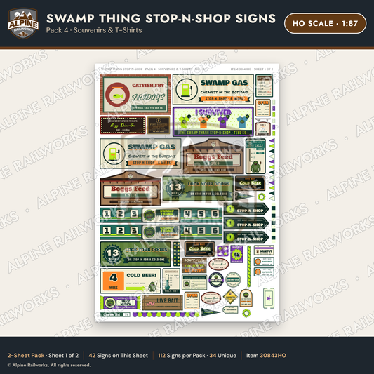 Alpine Railworks 30843HO HO Scale Roadside Signs - Swamp Monster Store