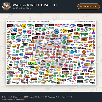 Alpine Railworks 30531HO HO Scale Wall & Street Graffiti Cut-Outs