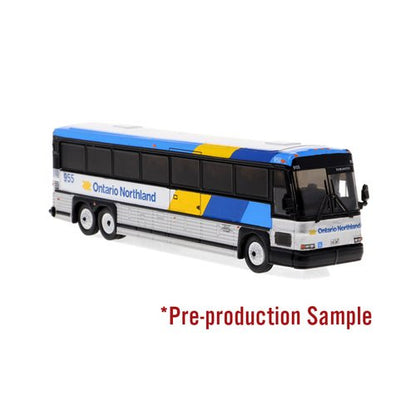 Iconic Replicas 870563 HO Scale MCI D4000 Coach - Assembled -- Ontario Northland