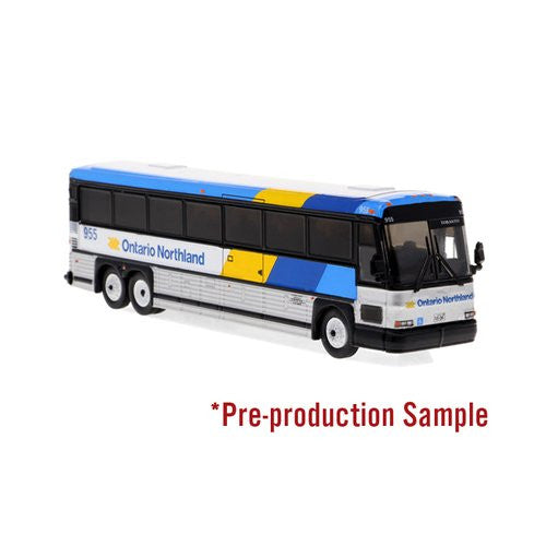 Iconic Replicas 870563 HO Scale MCI D4000 Coach - Assembled -- Ontario Northland