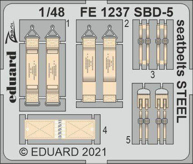Eduard FE1237 1/48 SBD-5 Seatbelts STEEL Photo Etch for Revell