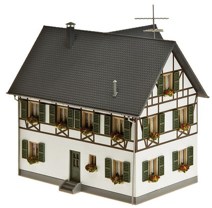 Faller 130259 HO Scale Half-Timbered Two-Family House Kit