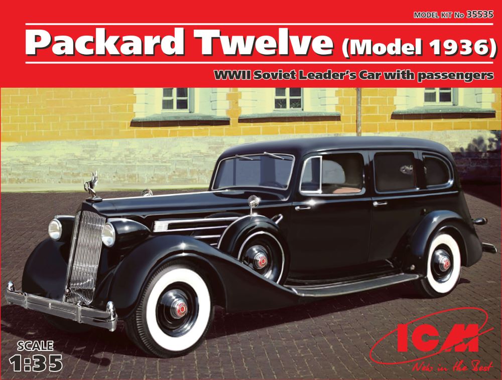 ICM Models 35535 1/35 WWII Soviet Packard Twelve Mod 1936 Leader Car w/4 Figures