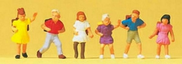 Preiser 14074 HO Scale Pedestrians -- School Children pkg(6)