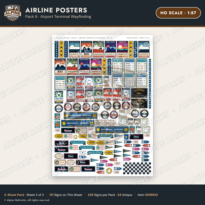 Alpine Railworks 30181HO HO Scale Airline Posters