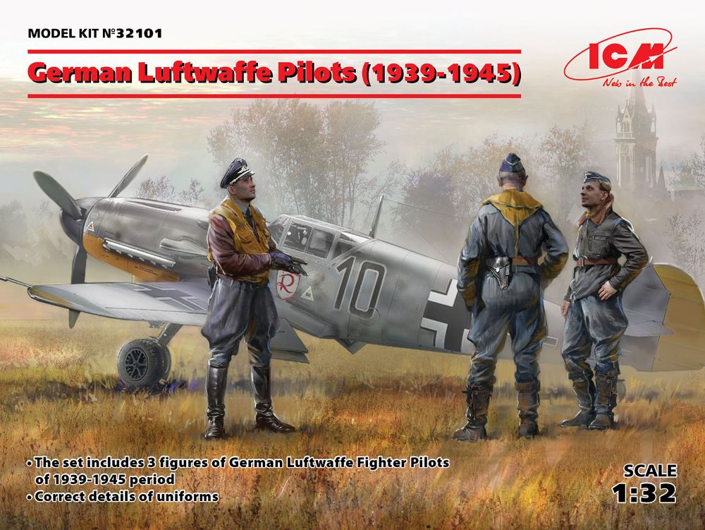 ICM Models 32101 1/32 WWII German Luftwaffe Pilots 1939-1945 (3)