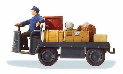 Preiser 28147 HO Scale Electric Baggage Truck (Nonoperating) w/Driver