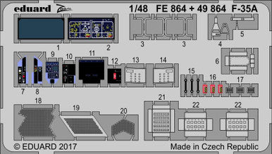 Eduard FE864 1/48 F-35A Photo Etch Interior Detail Set for Meng