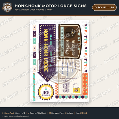 Alpine Railworks 31093G G Scale Roadside Signs - Clown Motel